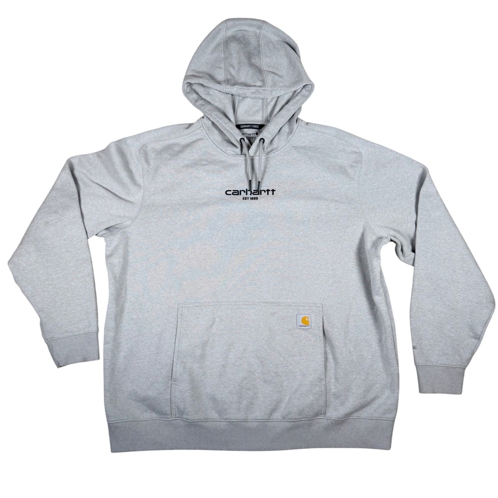 Carhartt Force Relaxed Fit Hoodie Mens 2XL Heather Gray TS6655-M Pullover